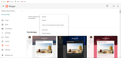 Cara Mengganti Theme (Tema) / Template Blog (Website) di Blogger