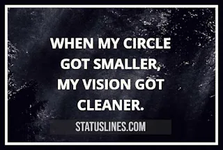 When my circle got smaller my vision got cleaner.