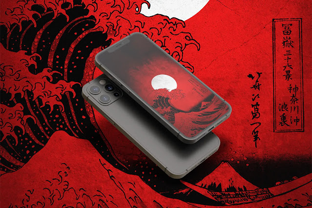 THE GREAT WAVE WALLPAPER IPHONE