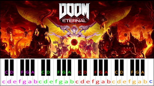 The Only Thing They Fear Is You (DOOM ETERNAL) Piano / Keyboard Easy Letter Notes for Beginners