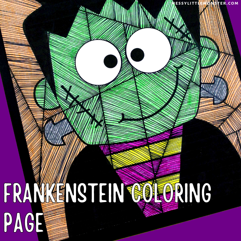 Halloween Coloring Pages - 3D Halloween Scene - Messy Little Monster