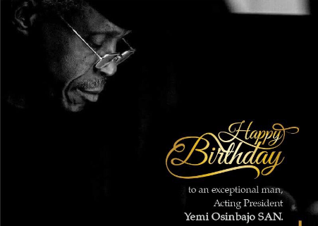 Happy 60th birthday to Ag. President Yemi Osinbajo