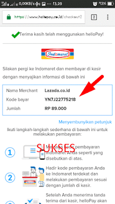 cara mudah bayar Lazada Via Indomaret