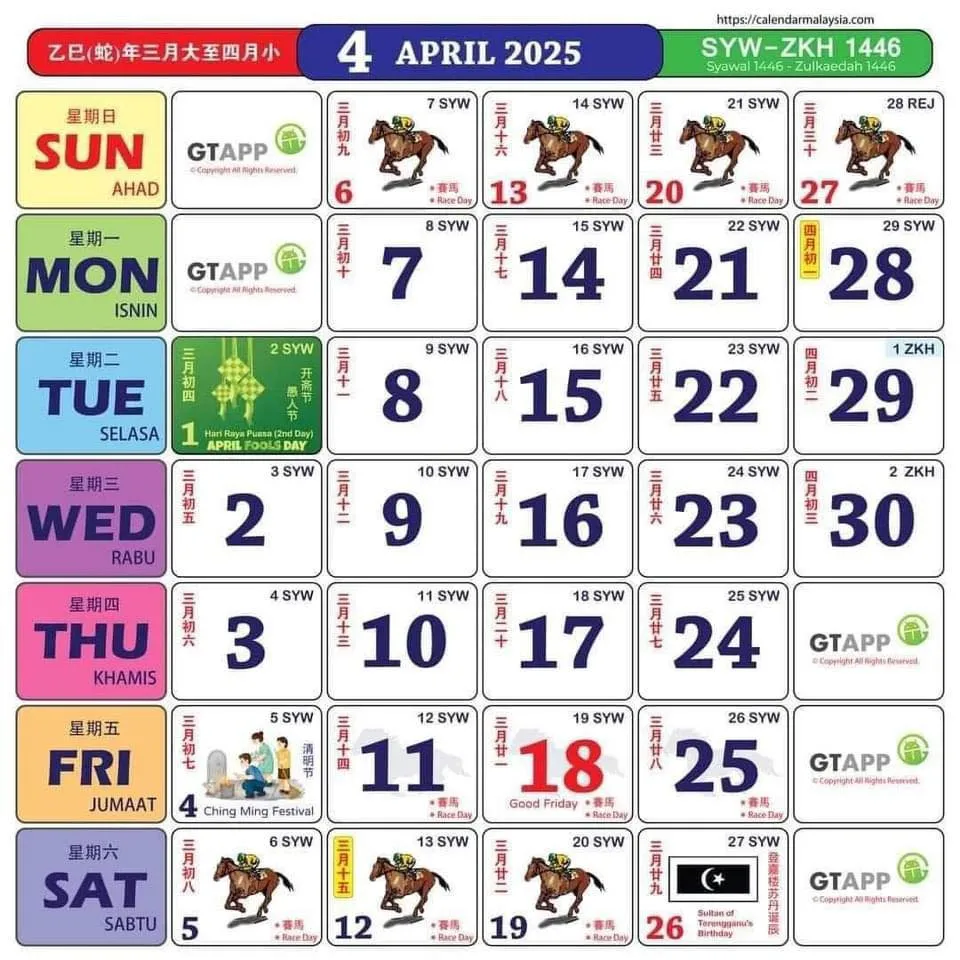 Kalendar Cuti Sekolah 2025_April