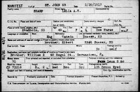 Climbing My Family Tree: U.S. Record of Aliens Pre-examined in Canada, Leila Sharp 1917