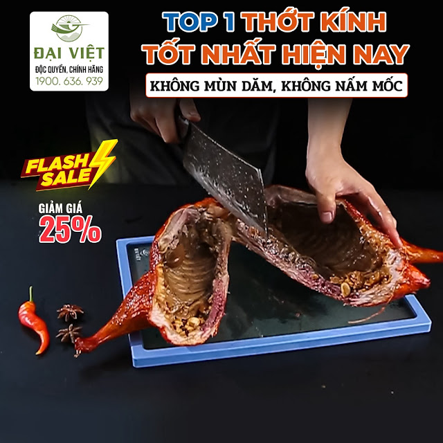 [Thớt kính cường lực, Bộ thớt kháng khuẩn ĐẠI VIỆT Chính Hãng hàng cao cấp xuất khẩu]