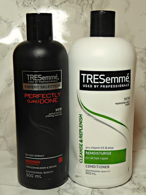 Tresemme Perfectly (Un)Done Shampoo and Tresemme Remoisture Conditioner