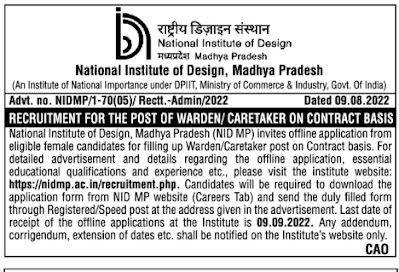 NID MP Recruitment 2022