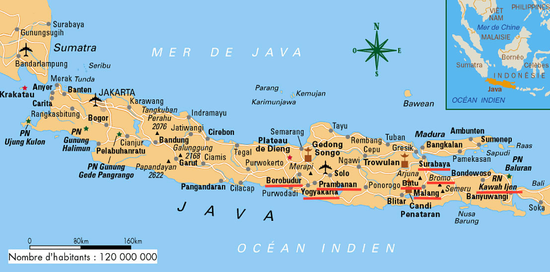 Les Delode en Indostralie Carte  Java 