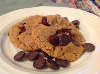 Natural Peanut Butter and Dark Chocolate Chip Cookies