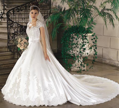 The concept of wedding dress with a classic design.