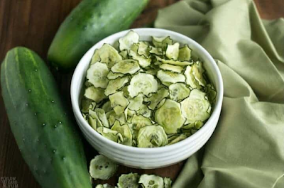  Yet by far most of our cucumber plants got crushed by a wild animal Baked Cucumber Chips #healthy #recipe