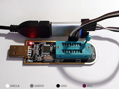 Connect ST-Link to XTW100 for programming STM32 MCU