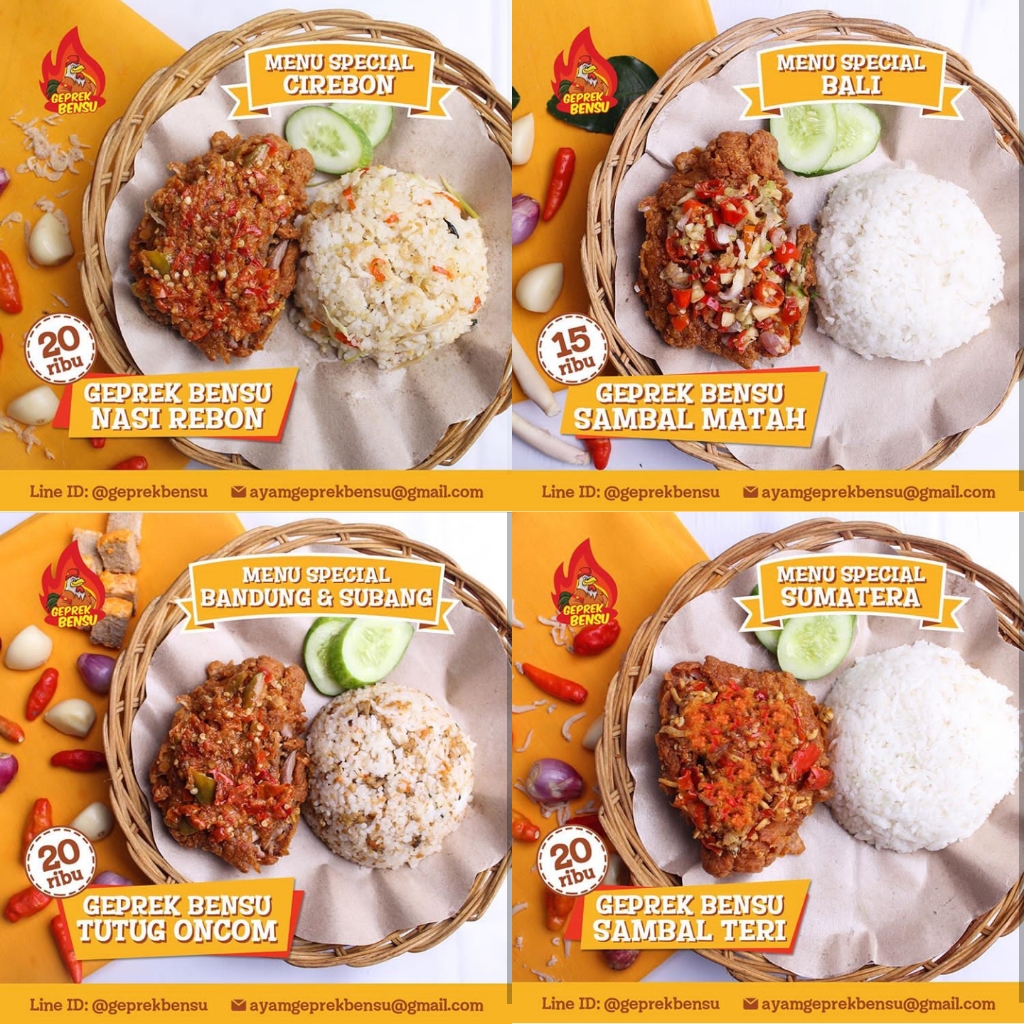 Menu Geprek  Bensu by Ruben Onsu Review dan Harga