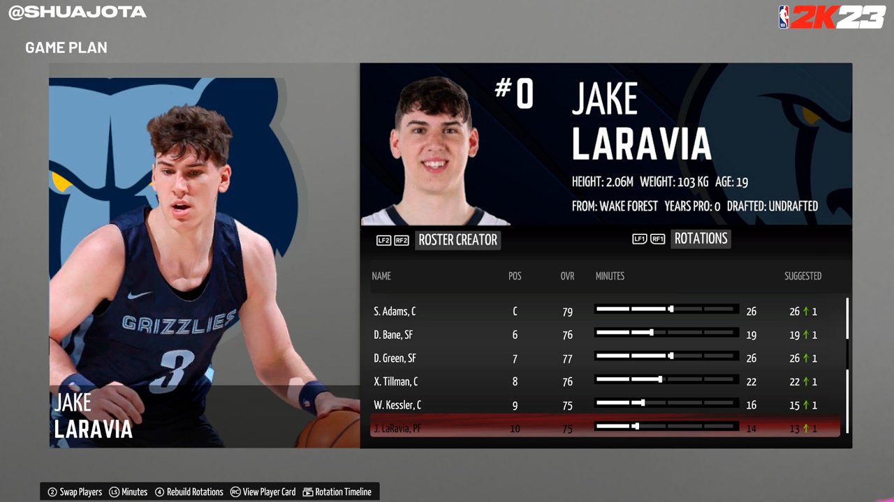 NBA 2K23  2KDB Ruby Jake LaRavia (87) Complete Stats