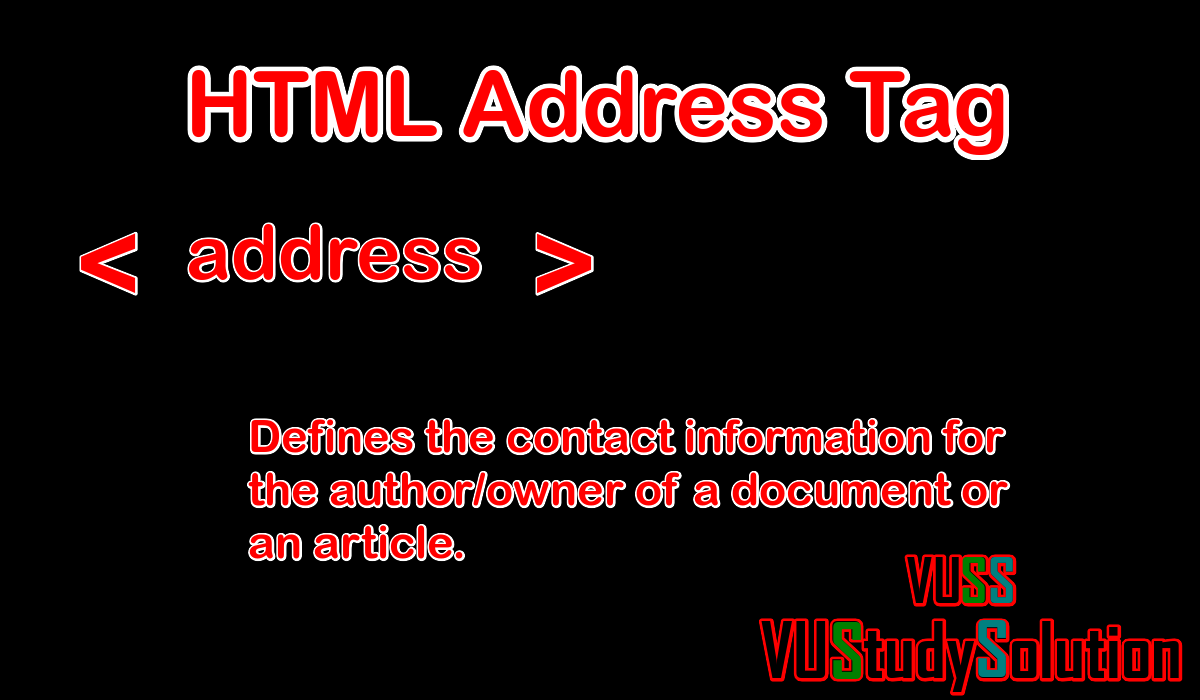 Address tag in html