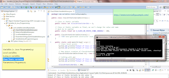 About Class Or Static Variable In Java Programming With Code Example, Sample And Tutorial