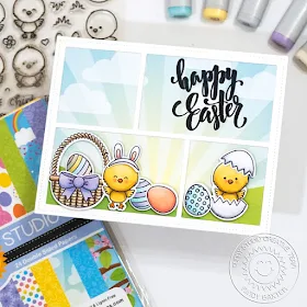 Sunny Studio Stamps: Chickie Baby Comic Strip Speech Bubble Dies Easter Card by Mindy Baxter