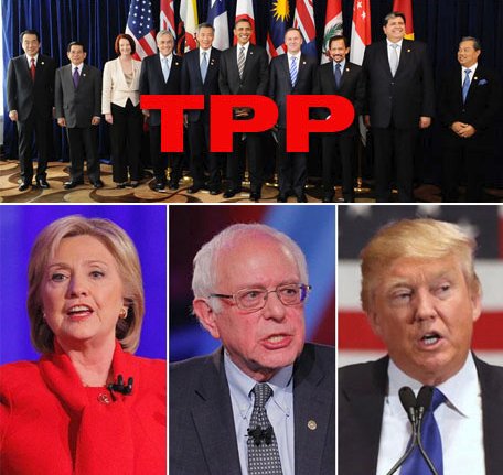 TPP - Bernie Sanders Hillary Clinton Donald Trump