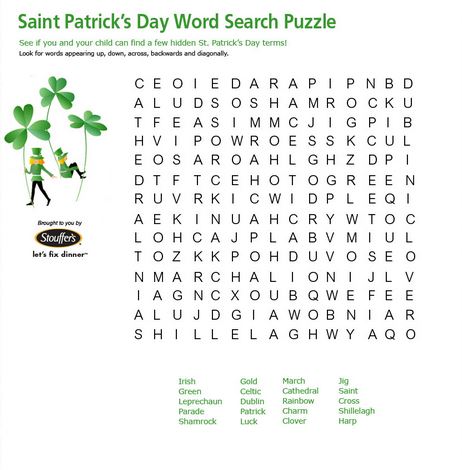 Happy St Patricks Day puzzle for kids 2017