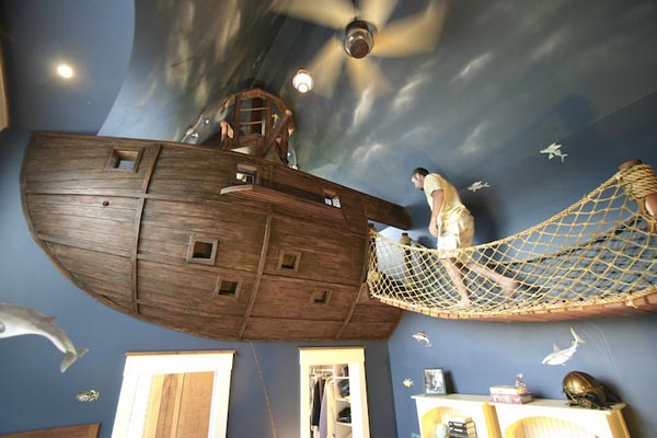 Unique Design for Bedroom by Steve Kuhl Featuring a Pirate Ship