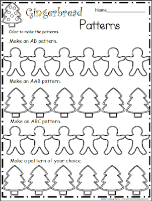 Gingerbread Man Patterns Worksheet