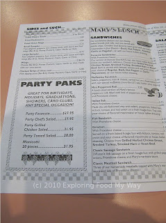 Mary's Pizza Shop Menu Page 2