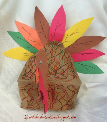 alt="Kids Craft Brown Paper Bag Turkey Craft Tutorial"