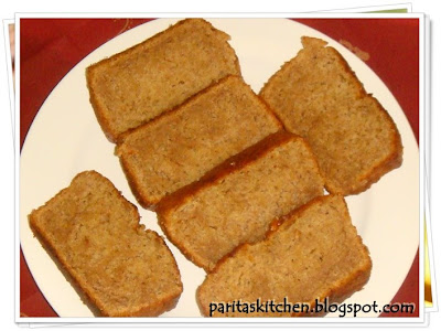 Fatfree Eggless Banana Cake Recipe