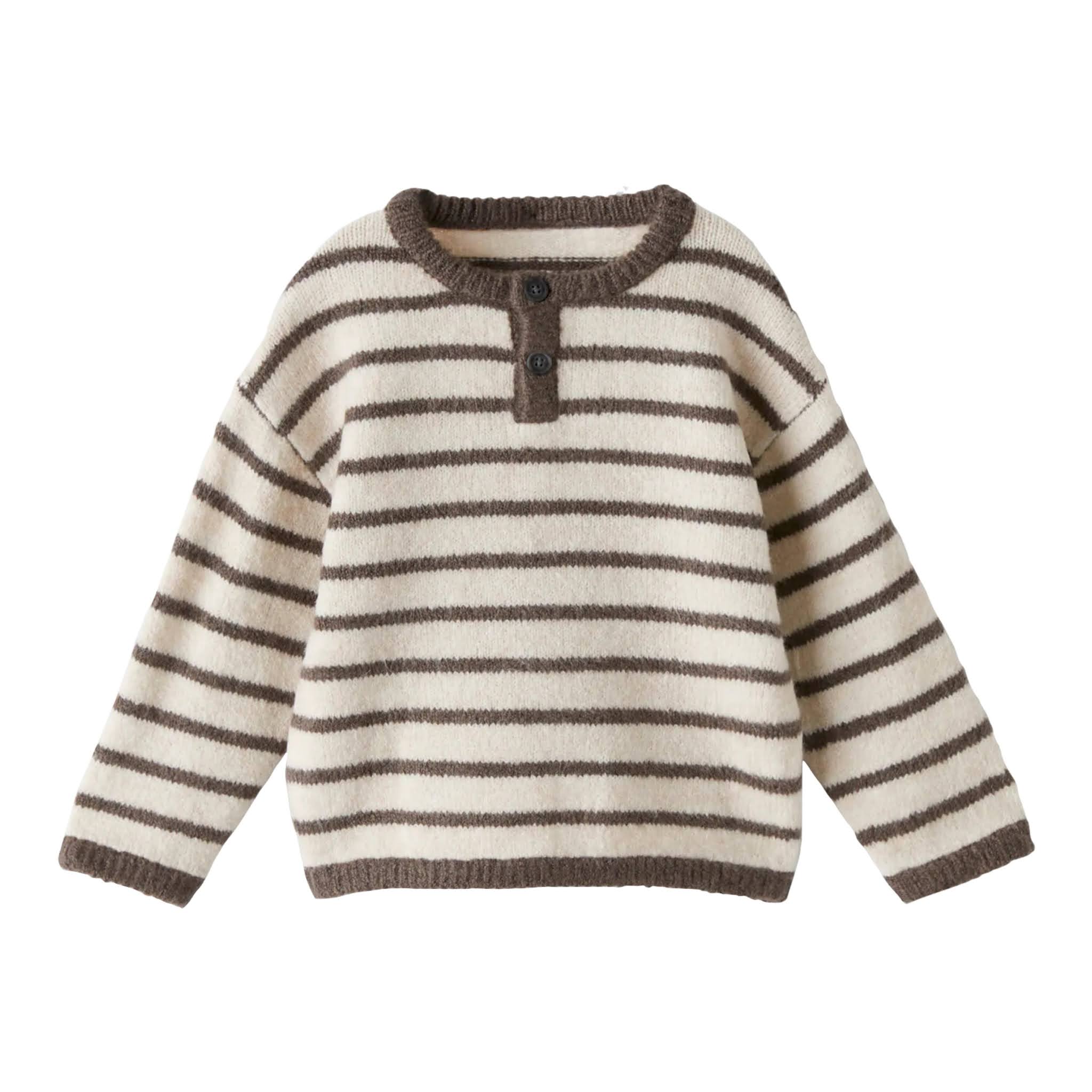 Striped Knit Henley Sweater from Zara Kids