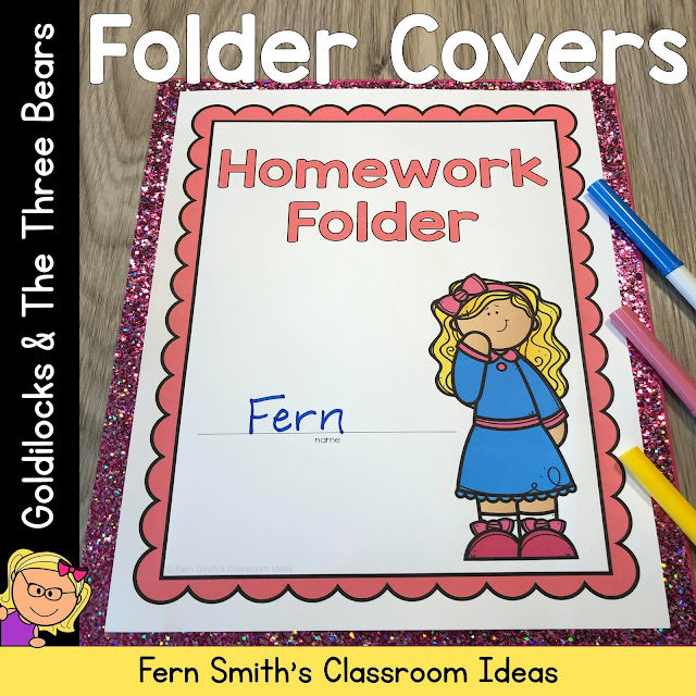 Click Here to Download this Goldilocks and the Three Bears Themed Student Folder Covers Today!