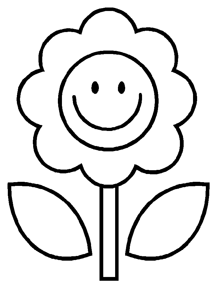 Simple Flower Coloring Page  Flower Coloring Page