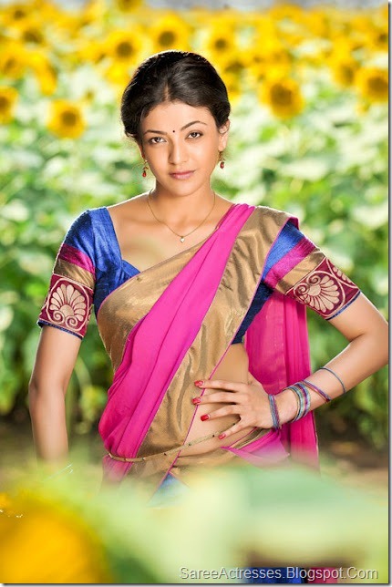 Kajal Agarwal Hot Saree Photos 4