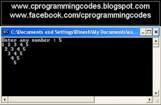 Output of number pyramid C program