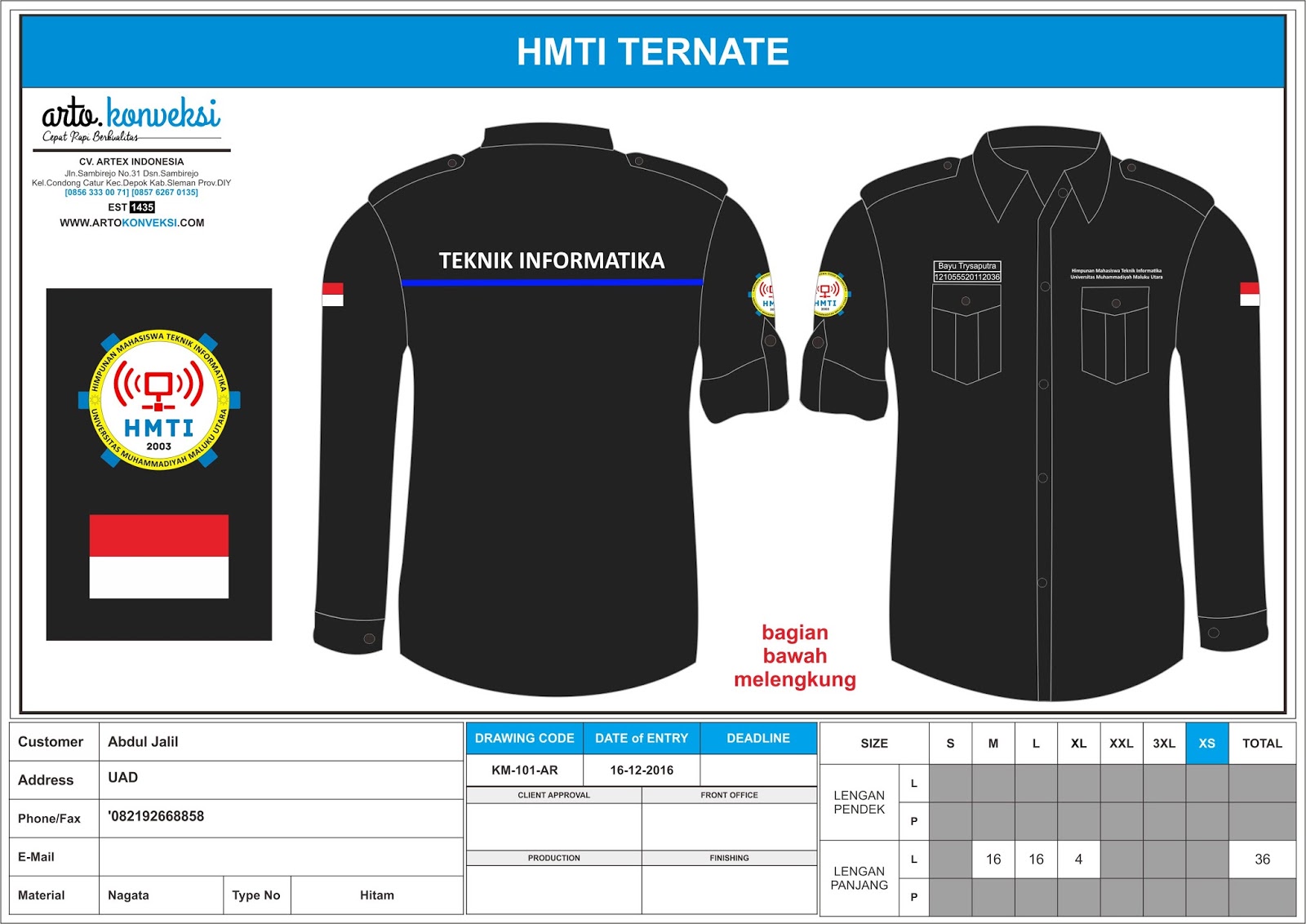 Template Desain  Baju Pdh