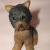 Polymer Clay Yorkie Puppy Dog Sculpture