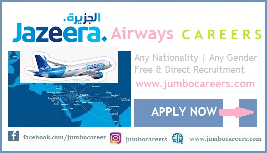 Jazeera Airways hiring staff.