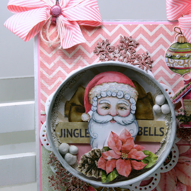 Jingle Bells Shabby Chic Christmas Wall Hanging Ginny Nemchak BoBunny Carousel Christmas