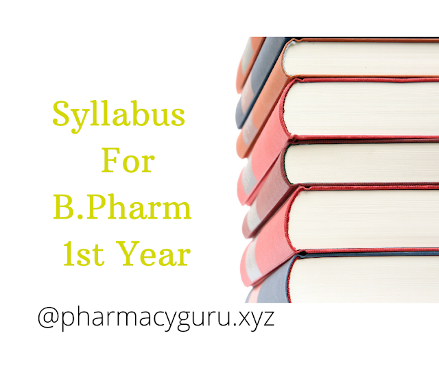 Syllabus For B Pharmacy 1st Year