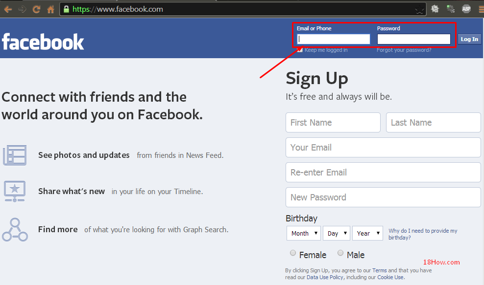 How To Login Facebook On Computer And Facebook Mobile 18how Com