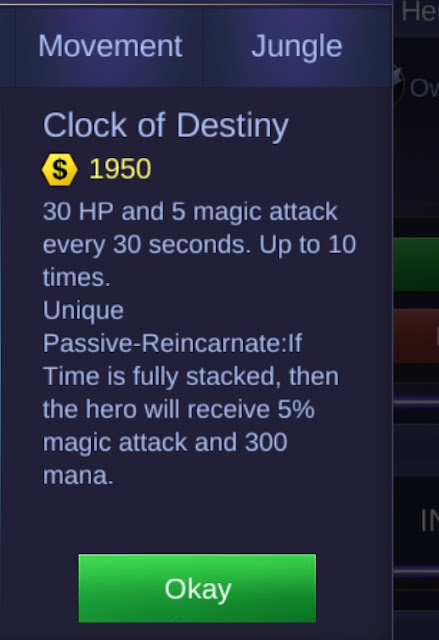 Mobile legends, clock of destiny, mage, item