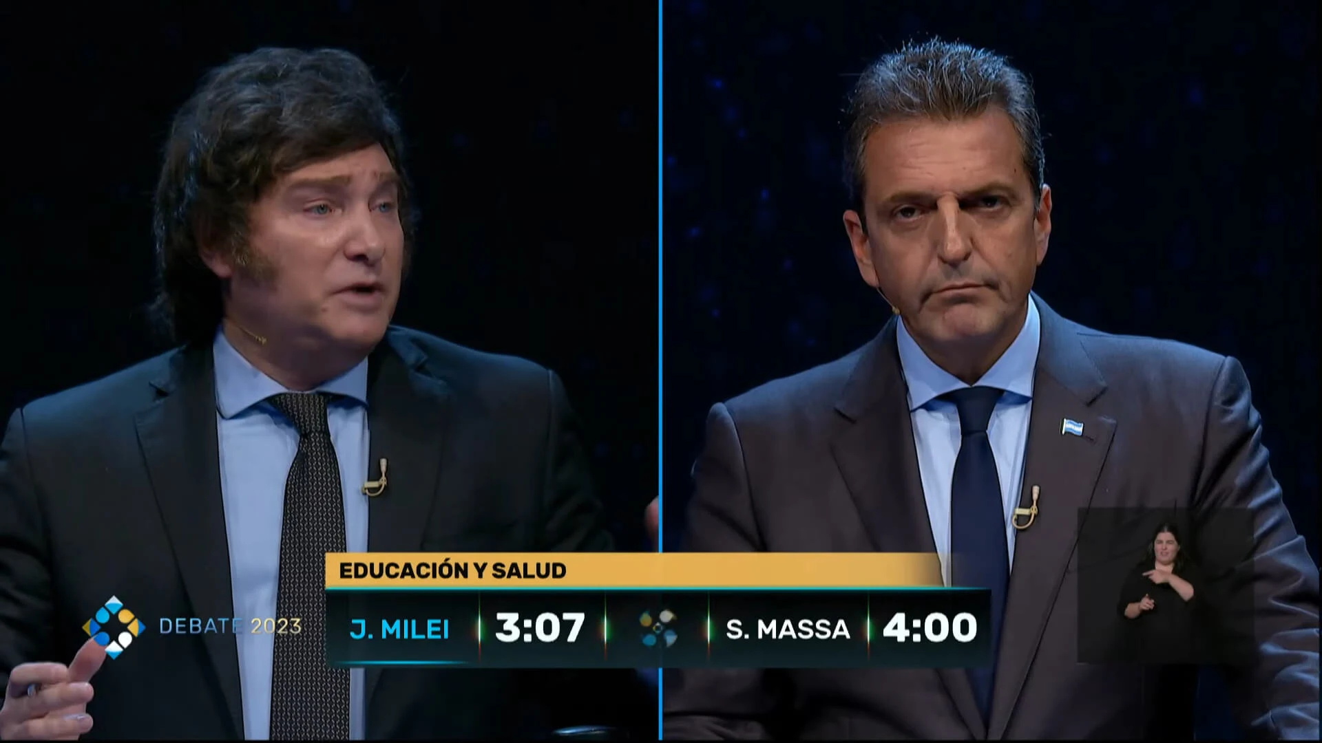 Javier Milei dominó el debate presidencial frente a Sergio Massa en Argentina