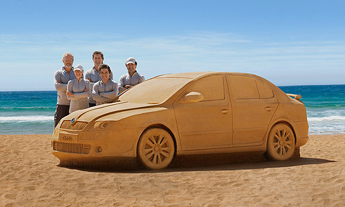 amazing car sand sculpture