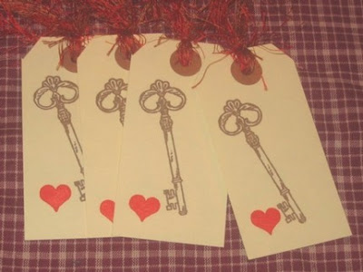 "Key to my heart" gift tags, made by kibbles. Just look at 'em!