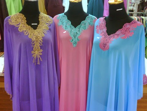 contoh gambar baju sifon muslim orang gemuk