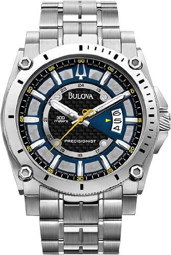 Bulova Men's 96B131 Precisionist Champlain Blue Dial Steel Bracelet Watch