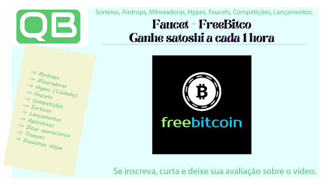 Faucet - FreeBitco - Ganhe satoshi a cada 1 hora