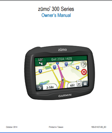 Garmin Zumo 390LM Manual