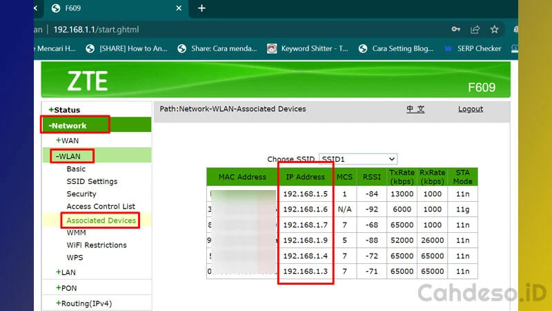 Melihat IP Address Komputer / HP Lain Dalam Satu Jaringan Lewat Halaman Admin Router