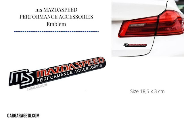Red ms MAZDASPEED PERFORMANCE ACCESSORIES Emblem - Size 185x30mm